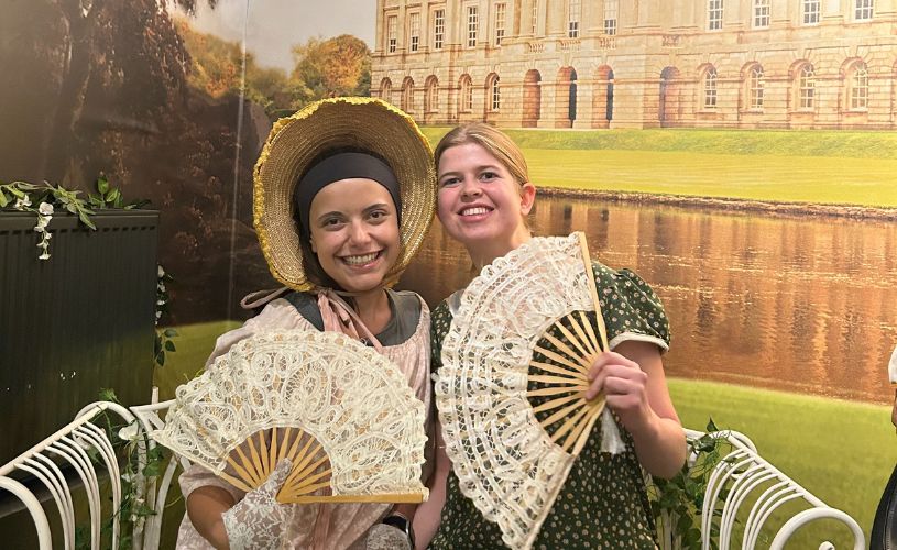 People in Regency costume at The Jane Austen Centre